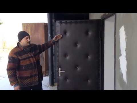 ტყავის  გადაკვრა რკინის კარზე