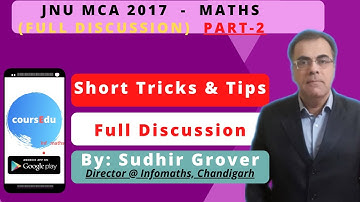 JNU MCA 2017 Maths PART 2 (FULL DISCUSSION)