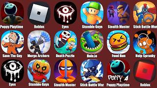 Roblox,Stumble Guys,Poppy Playtime Chapter 4,Stealth Master,Stick Battle War of Legions,Eyes screenshot 1