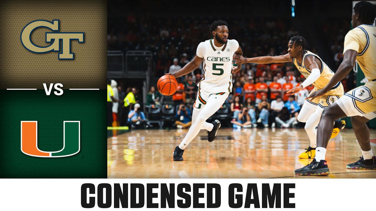 Georgia Tech vs. Miami Condensed Game | 2023-24 ACC Men's Basketball