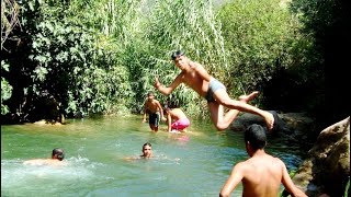 القفز والسباحة في واد زكزل مغارة الجمل تافوغالت Cliff jumps in Zegzel Morocco