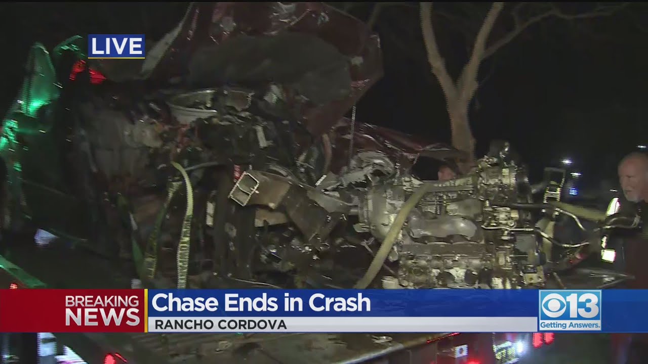 Chase Ends In Crash In Rancho Cordova - YouTube