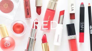 Festive Red Makeup | Cream Blush, Lip Balm, Lipstick and Eyeshadow | AD