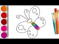 yuk Menggambar &amp; Mewarnai 🎨 Kupu-kupu untuk Anak-anak, balita, bersama Pinpin