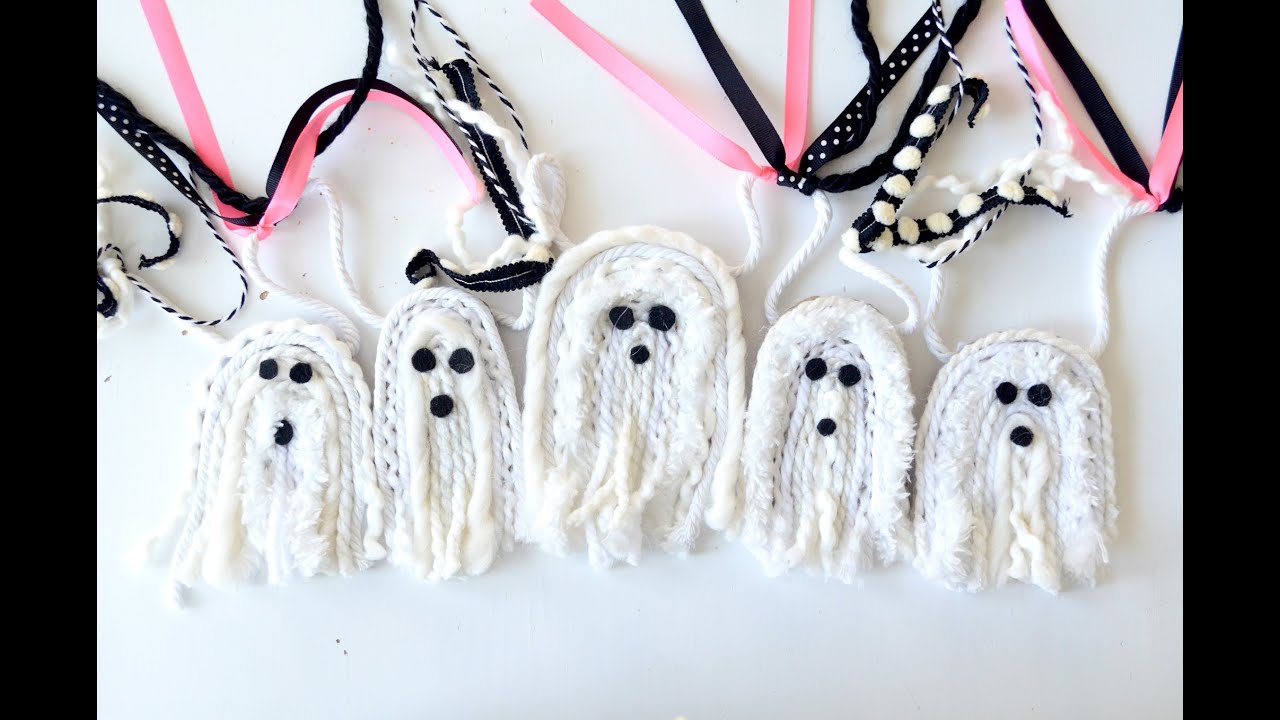 How to Make Mini Yarn & Cardboard Ghosts - Apricot Polkadot - YouTube