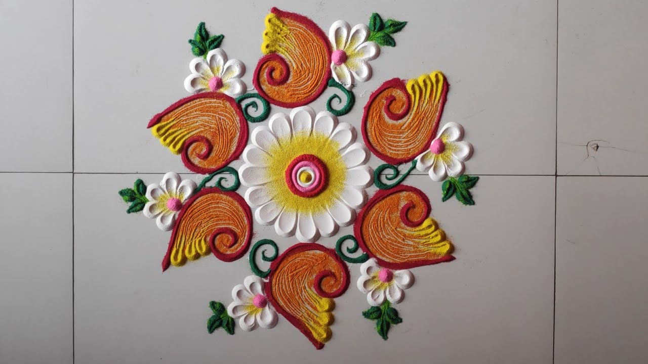 Simple and small colourfull rangoli