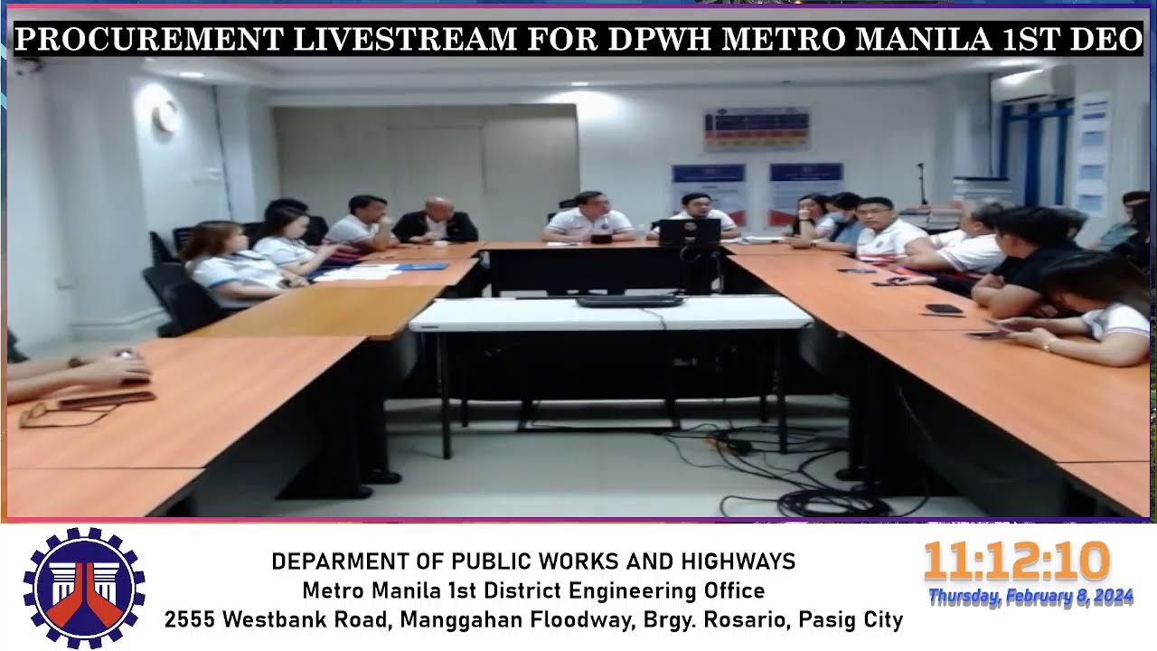 Procurement Livestream for DPWH Metro Manila 1st DEO on February 07 ...