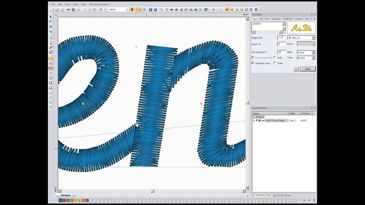 Lettering Spacing in the Floriani Embroidery Software YouTube