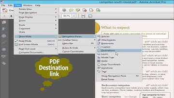 How to create PDF Destination link by using adobe acrobat pro