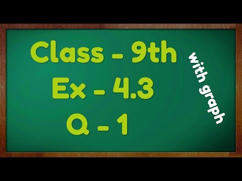 Class - 9th, Ex - 4.3, Q 1 (Linear Equation in Two Variable) Maths NCERT CBSE