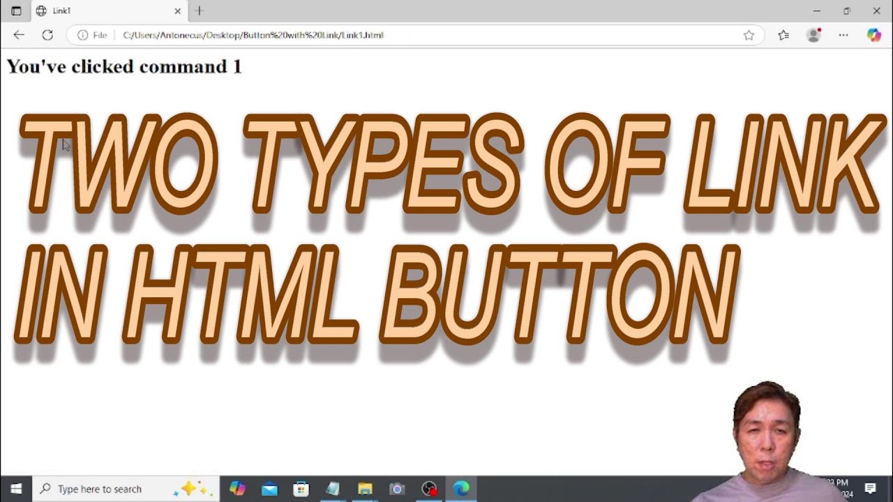 DALAWANG KLASE NG LINK NA PUWEDE SA HTML BUTTON - YouTube