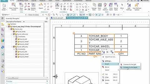 Resolving the three dots [...] in Parts Lists by assigning Key Field to Columns using Siemens NX 12