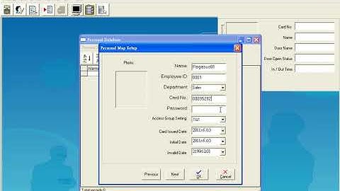 Pegasus Access Control Software(PST-ADV-E-ELE) - add single personal data