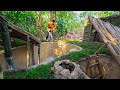 Girl living off grid built a complete secret underground bamboo home with a swimming pool