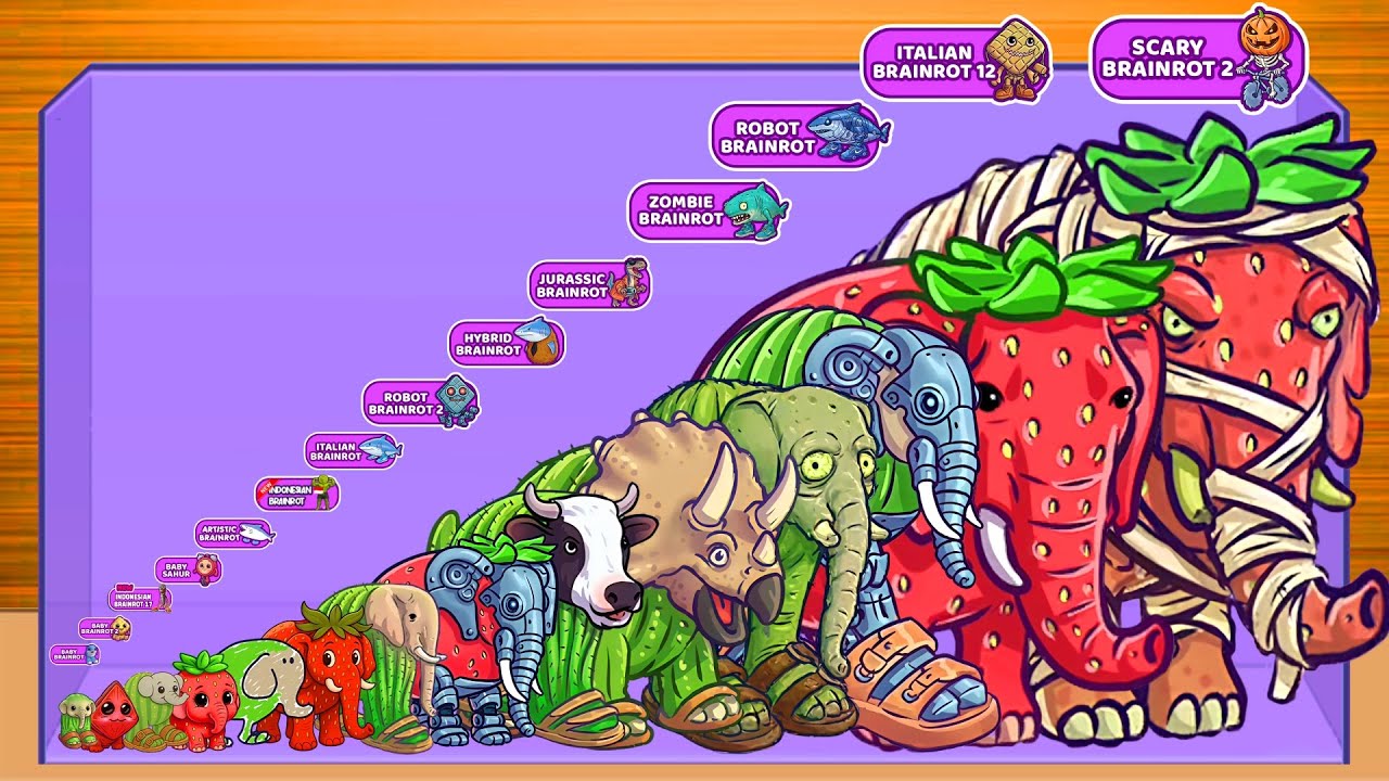 Merge Fellas Evolution BABY Brainrot 2, Zombie Brainrot, Brainrot 12, Sahur 2...Boss + Boss = ⁉️