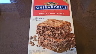 Costco Sale Item Review Ghirardelli Premium Brownie Mix Triple Chocolate 3 Kinds of Chocolate Chips