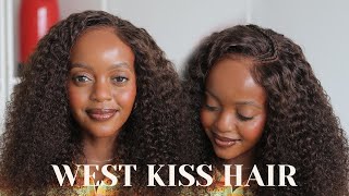 *NEW 7IN1* Chocolate Brown Curly Closure Wig For All Skins | Pre Plucked/Bleached | West Kiss Hair