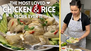 ❤️ ABSOLUTELY LOVE this Hainanese Chicken Rice Recipe 🐓🍚 with 3 CLASSIC Asian Sauces..Yum 😋