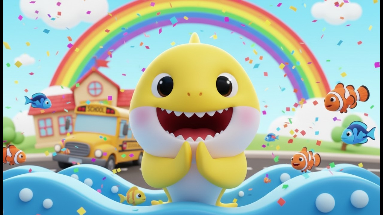 Paseo en Autobús Escolar del Tiburón 🦈🚌 Canción Infantil Educativa en Español Para Niños