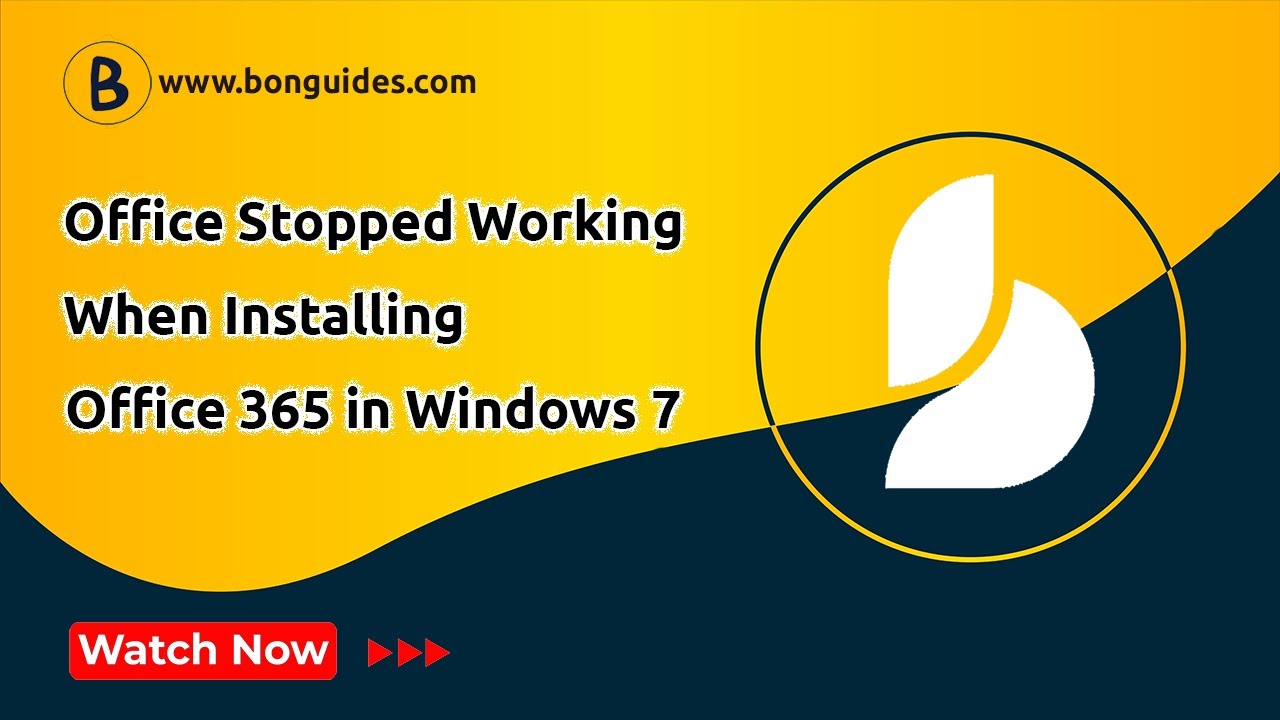 How to Fix Microsoft Office Has Stopped Working When Install Office 365 in  Windows 7 - YouTube