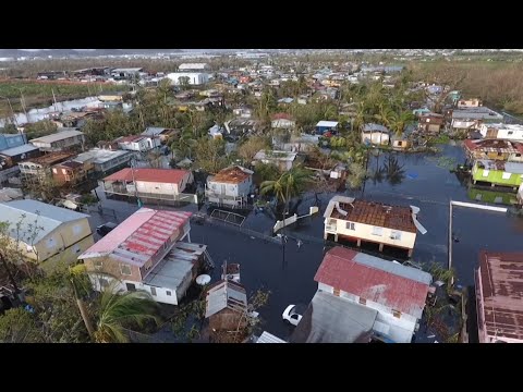 Drone footage shows flooding in Puerto Rico after Hurricane Maria