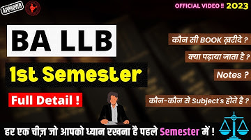 BA LLB 1st Semester | Books, Exam, Topics, Syllabus, Paper Module | Full Detail | #ballb1semester