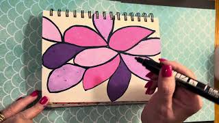 Relax and watch me paint this flower with Posca acrylic markers.