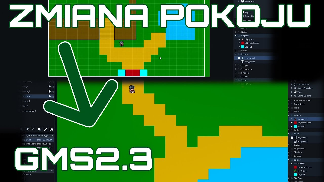 GameMaker Studio 2 - Zmiana Pokoju/Room Transition - YouTube