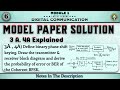 3a, 4a Explained Model Paper Solution Module 2 Digital Communication (DC) | 5th Sem ECE 2022 VTU
