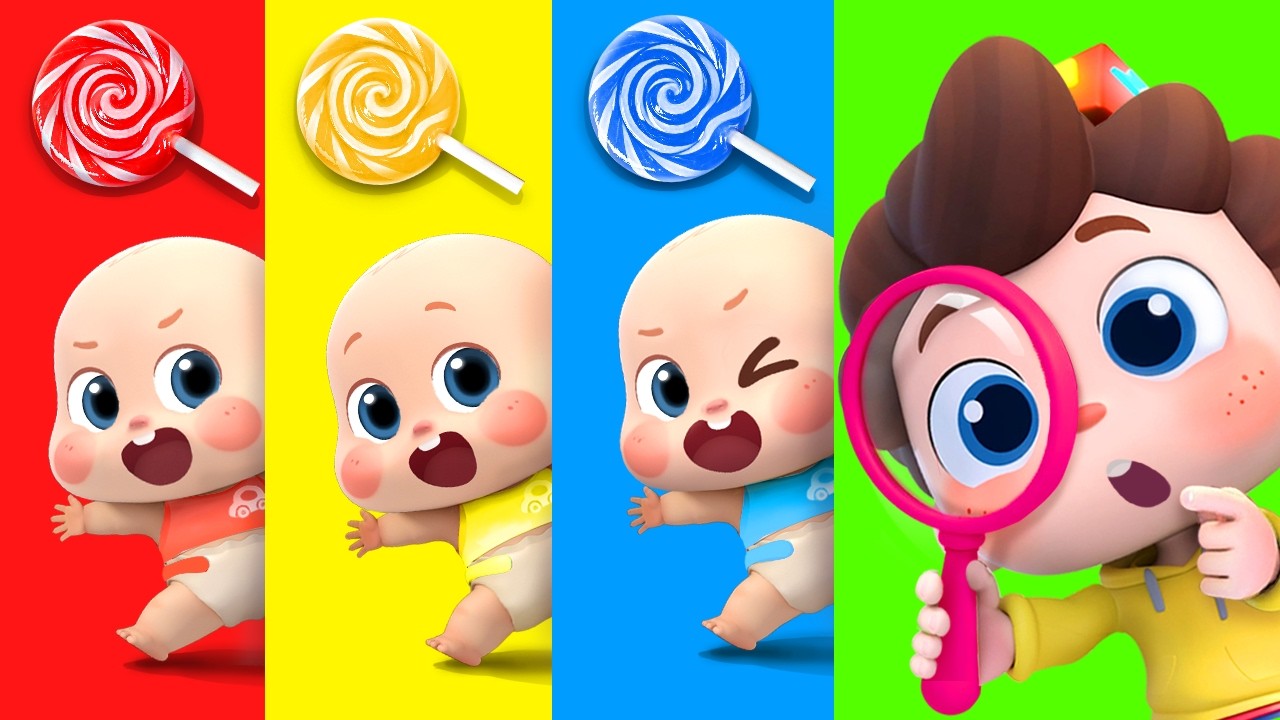キャンディどろぼうはどこだ？ | 色を学ぶ | イエス！ネオ | 赤ちゃんが喜ぶ歌 | 童謡 | アニメ | 動画 | ベビーバス| BabyBus