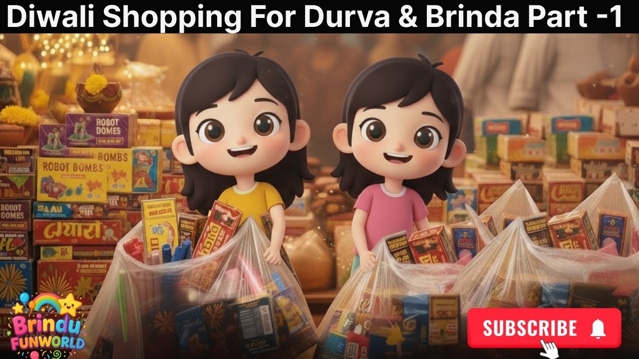 💣 Diwali Masti Time | Brinda & Durva Fatake Shopping Vlog 🎆🔥  - PART -1