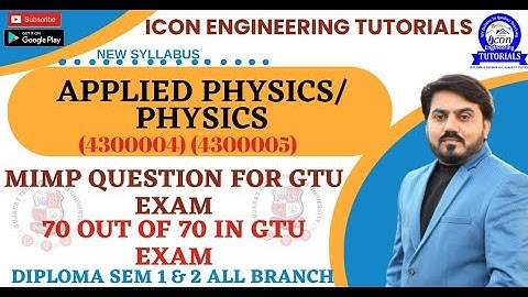 DIPLOMA PHYSICS MIMP QUESTION BANK FOR GTU EXAM || APPLIED PHYSICS || PHYSICS || 4300004 || 4300005