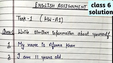 Class 6 English Assignment | English Assignment Solution  6 class |how to write English Assignment