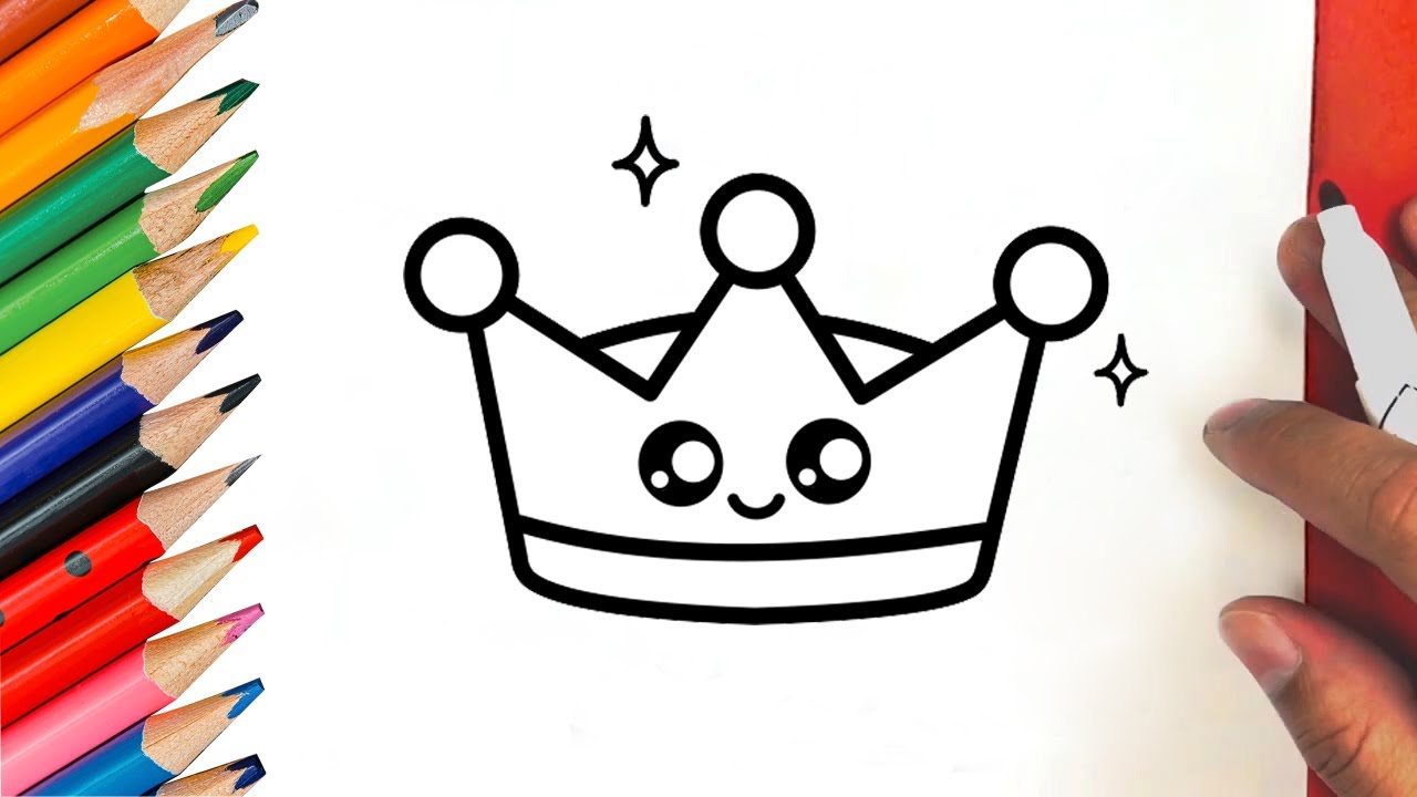 How to draw a cute crown - YouTube