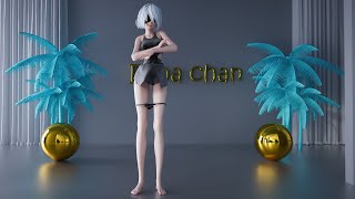 [MMD R18 / CGI ] -- 2B -- Good night kiss --