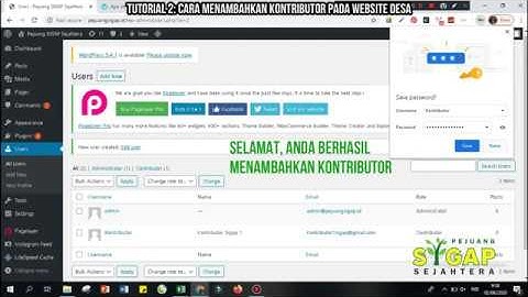 TUTORIAL CARA MENAMBAHKAN KONTRIBUTOR PADA WEBSITE DESA BERBASIS WORDPRESS CMS