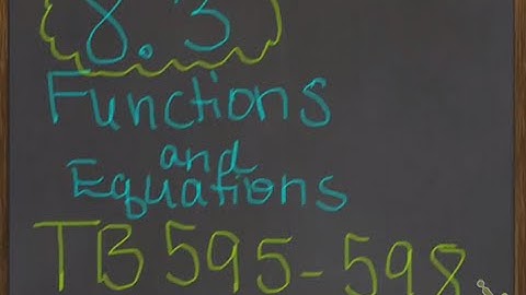8.3 Functions &Equations **REQUIRED**