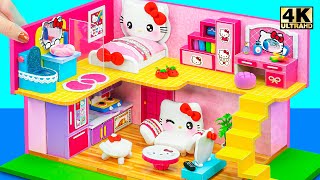 DIY Miniature Cardboard House - Make 2 Floor Miniature House and Decor Hello Kitty Bedroom and MORE