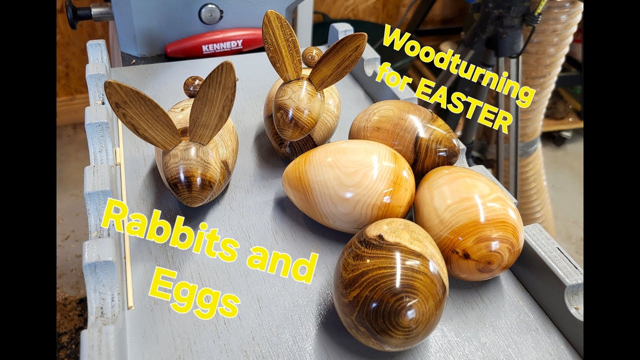 Woodturning an Easter Bunny and an Easter Egg. 