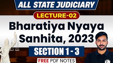 BNS Section 1-3 | BNS Section Wise | Bharatiya Nyaya Sanhita 2023 | Judiciary By PW #2