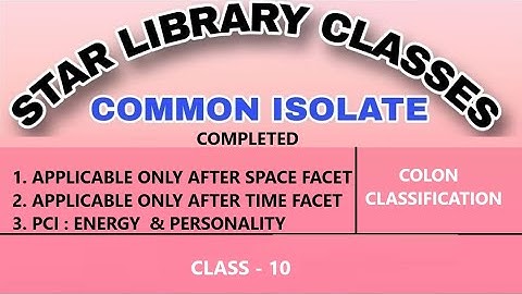 CLASS- 10 : C C ( COMMON ISOLATE  COMPLETED ) BY Subhash Sir