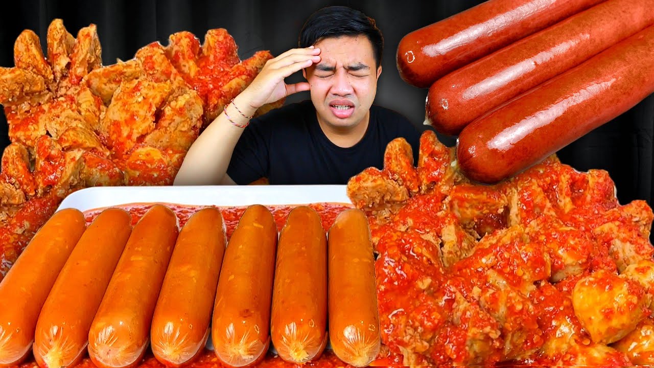 MUKBANG SOSIS KEJU MONCROT INDOMARET + BAKSO URAT BOGEM MEKAR SAMBAL LAVA