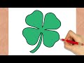 How to draw four leaf clover