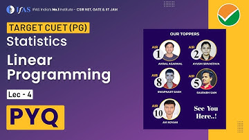 PYQ in Linear Programming   | L-4 | CUET PG 2024