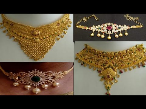 latest gold choker designs with weight 