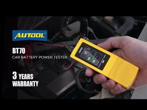 AUTOOL BT70 Testeur De Capacité De Batterie Voiture Pour Batteries au Plomb  12V /24V, Testeur Analyseur De Batterie avec Large HD Écran/Fonction