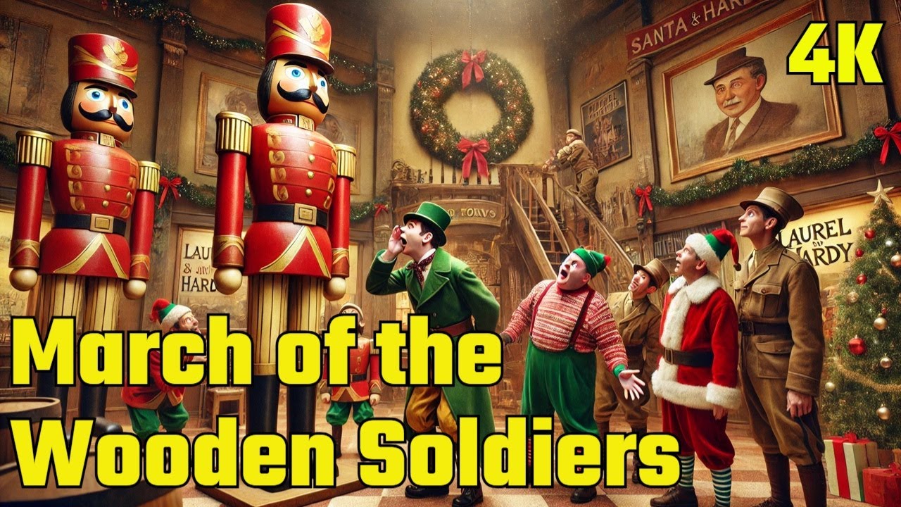 Самый СМЕШНОЙ фильм Лорела и Харди - Марш деревянных солдатиков (ЦВЕТ)