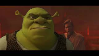 Shrek Argues with ObiWan on Mustafar