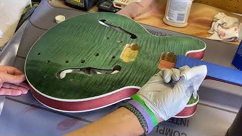 Building a StewMac ES-335 Kit - Part 6 - Binding Scraper Build, First coat of TRU-OIL!