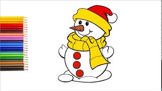 HOW to DRAW and COLOR CHRISTMAS TREE and SNOWMAN | PAINTING for KIDS | CÂY THÔNG và NGƯỜI TUYẾT screenshot 5